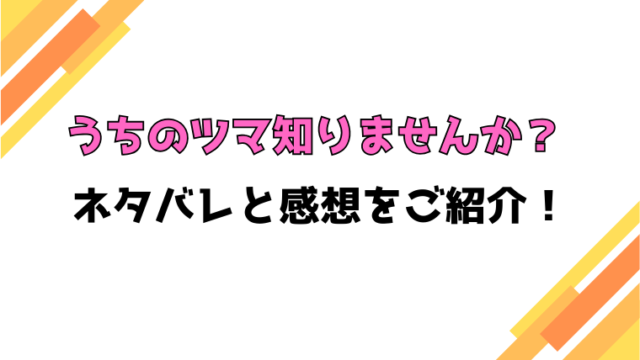 『うちのツマ知りませんか？』全話ネタバレと感想！最終回・結末も考察！