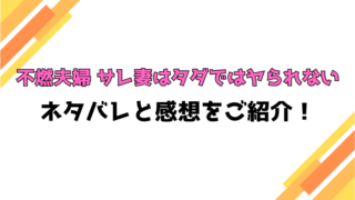 『不燃夫婦 サレ妻はタダではヤられない』全話ネタバレと感想！最終回・結末も考察！