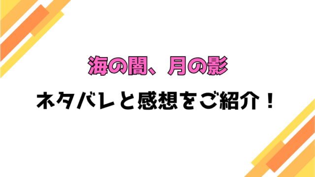 『海の闇、月の影』全巻ネタバレと感想！ラスト・結末も考察！